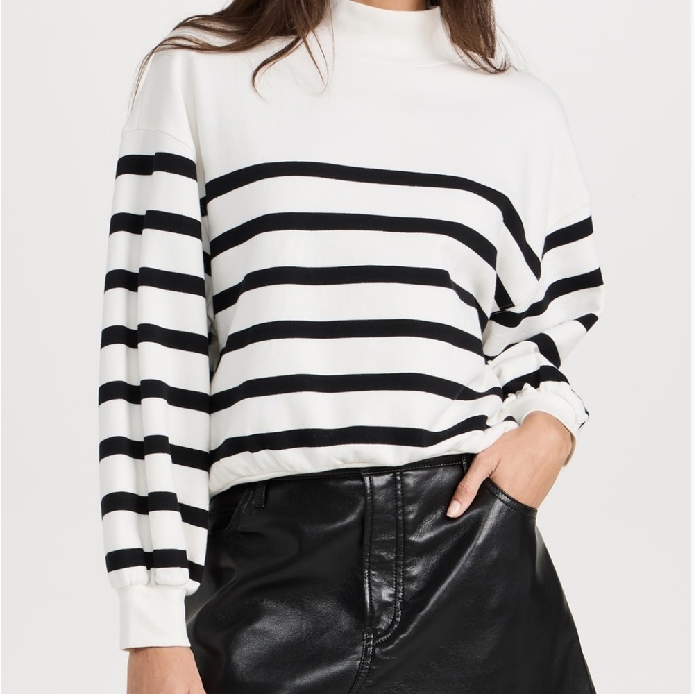 Frame Striped Black and White Sweatshirt
